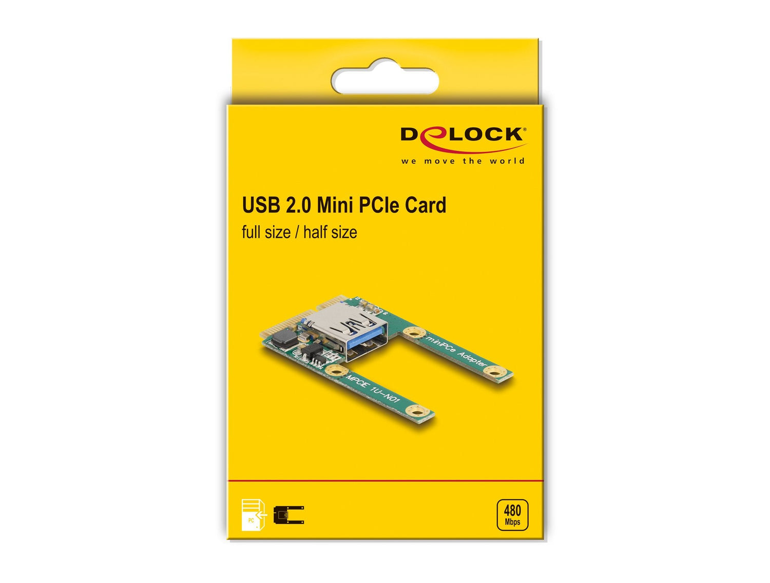 Delock 80039 Mini Pcie I/O 1 X Usb 2.0 Tipo-A Hembra Full Size / Half Size