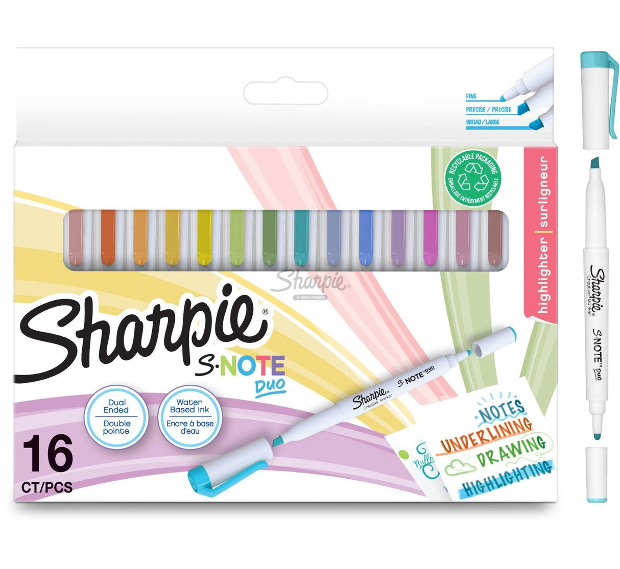 Sharpie Rotuladores Creativos S-Note Duo Estuche De 16 C/Surtidos
