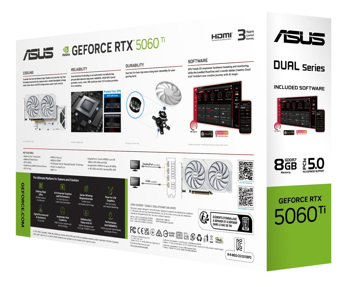 EAN 4711636177337 - ASUS Dual -RTX5060TI-O8G-WHITE NVIDIA GeForce RTX 5060 Ti 8 GB GDDR7 imagen 15