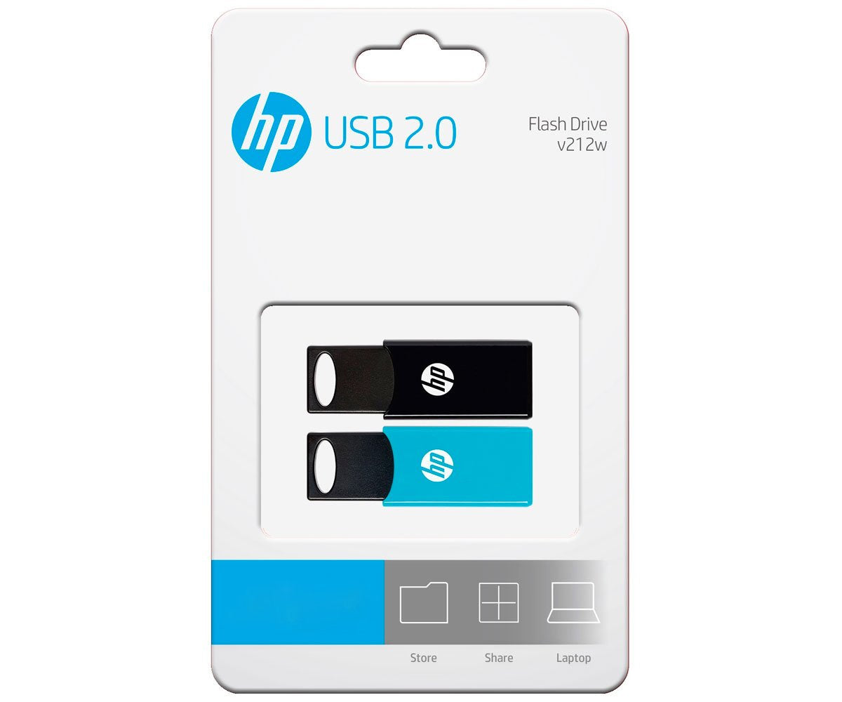Pendrive Hp Pack 2 Pendrive 64gb Usb 2.0 V212w Negro/Azul