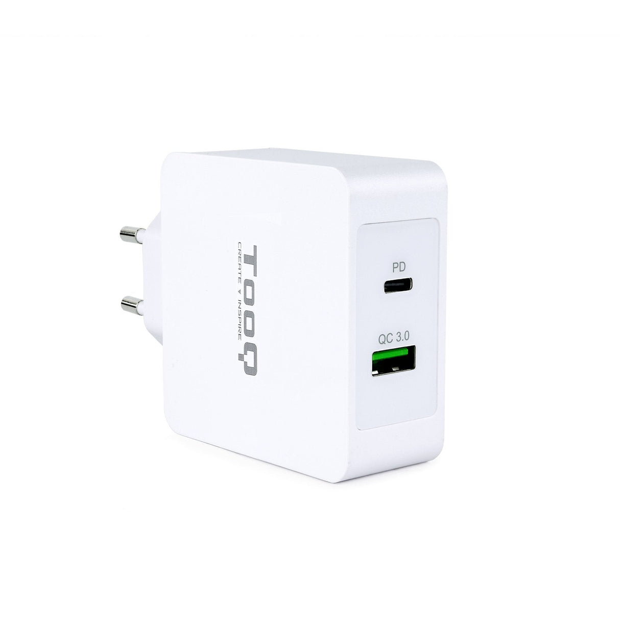 Tooq Cargador De Pared Usb 3.0, Usb-C - Carga Rapida - Blanco
