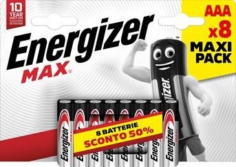 Pilas Alcalinas Energizer Max Aaa / Lr3, Paquete De 8