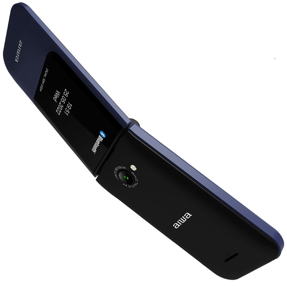 Movil Senior Fp-24bl Blue Aiwa Diseño Flip Dualsim Botones Grandes Pantalla 2.4 Bluetooth Puerto Micro-Usb