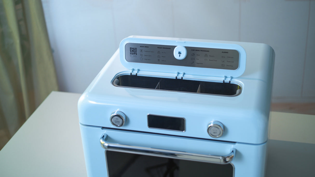 EAN 8017709333874 - Smeg COF01PBEU horno de vapor Pequeño Azul Botones, Giratorio imagen 23