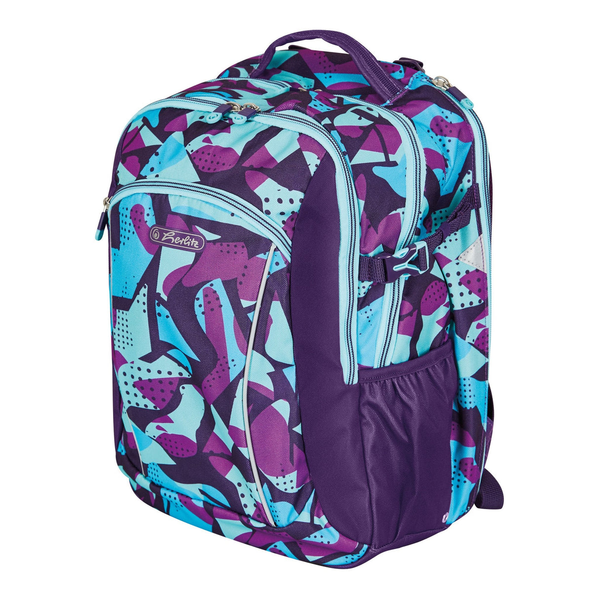 Herlitz Ultimate Camopurple Mochila Escolar Azul, Púrpura Poliéster