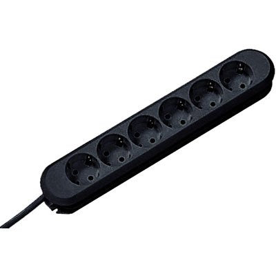 Regleta De Enchufes Bachmann Smart 6 Vías, Negra 1,5m, Sin Interruptor