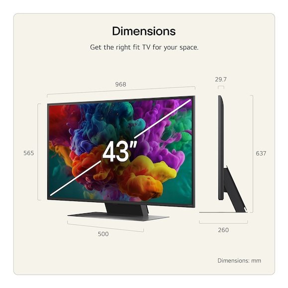 Televisor Lg Qned Evo Ai Qned87 Mini Led 43qned87b6a 43' Ultra Hd 4k Smart Tv Wifi