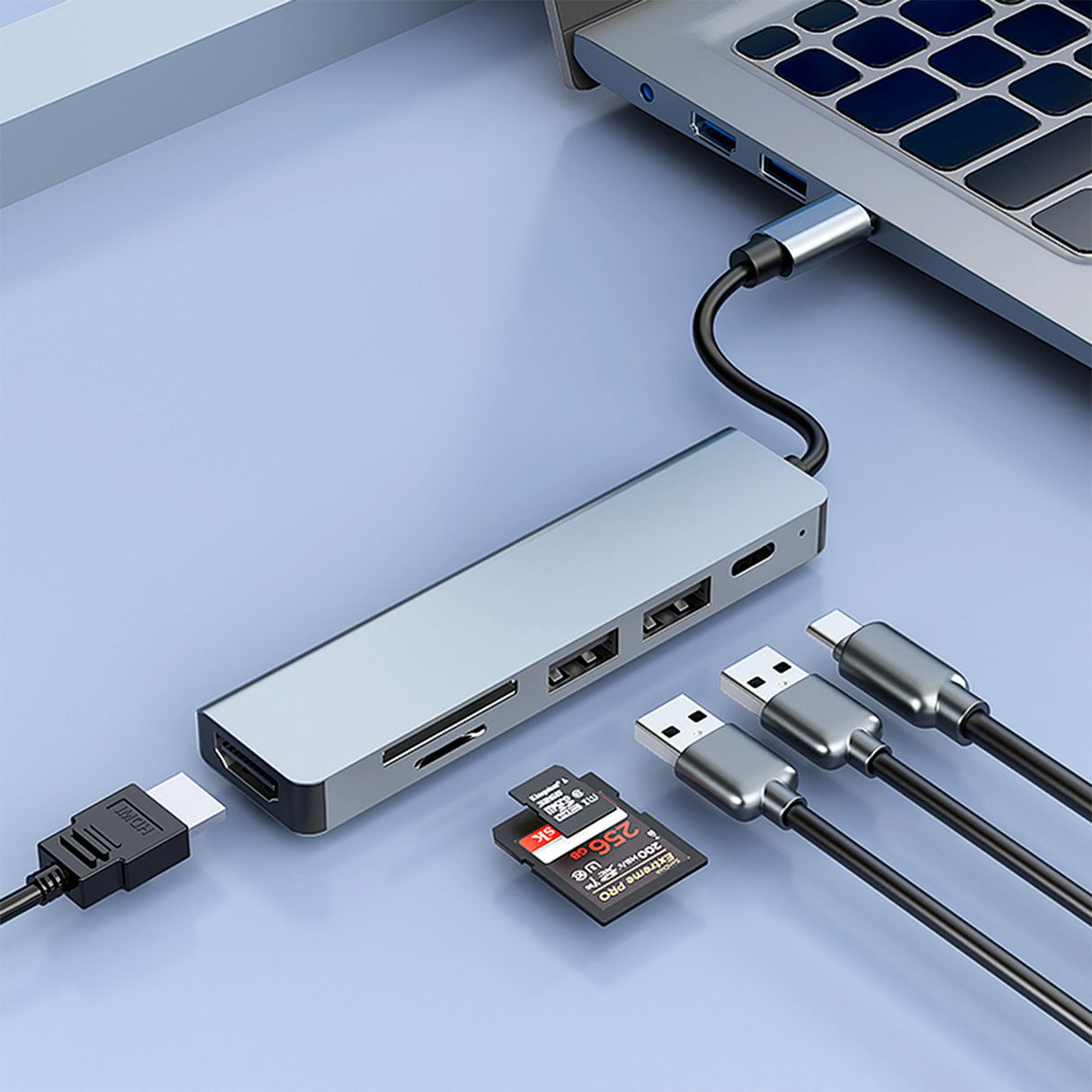 EAN 8436624420283 - CoolBox miniDOCK C61 Alámbrico USB 3.2 Gen 1 (3.1 Gen 1) Type-C Gris imagen 2