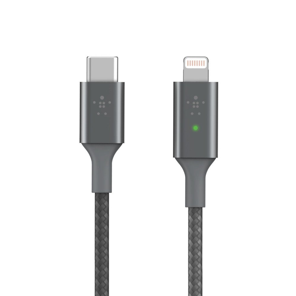 Belkin Smart Led Cable Grey 1,2m Usb-C / Lightning   Caa006bt04gr