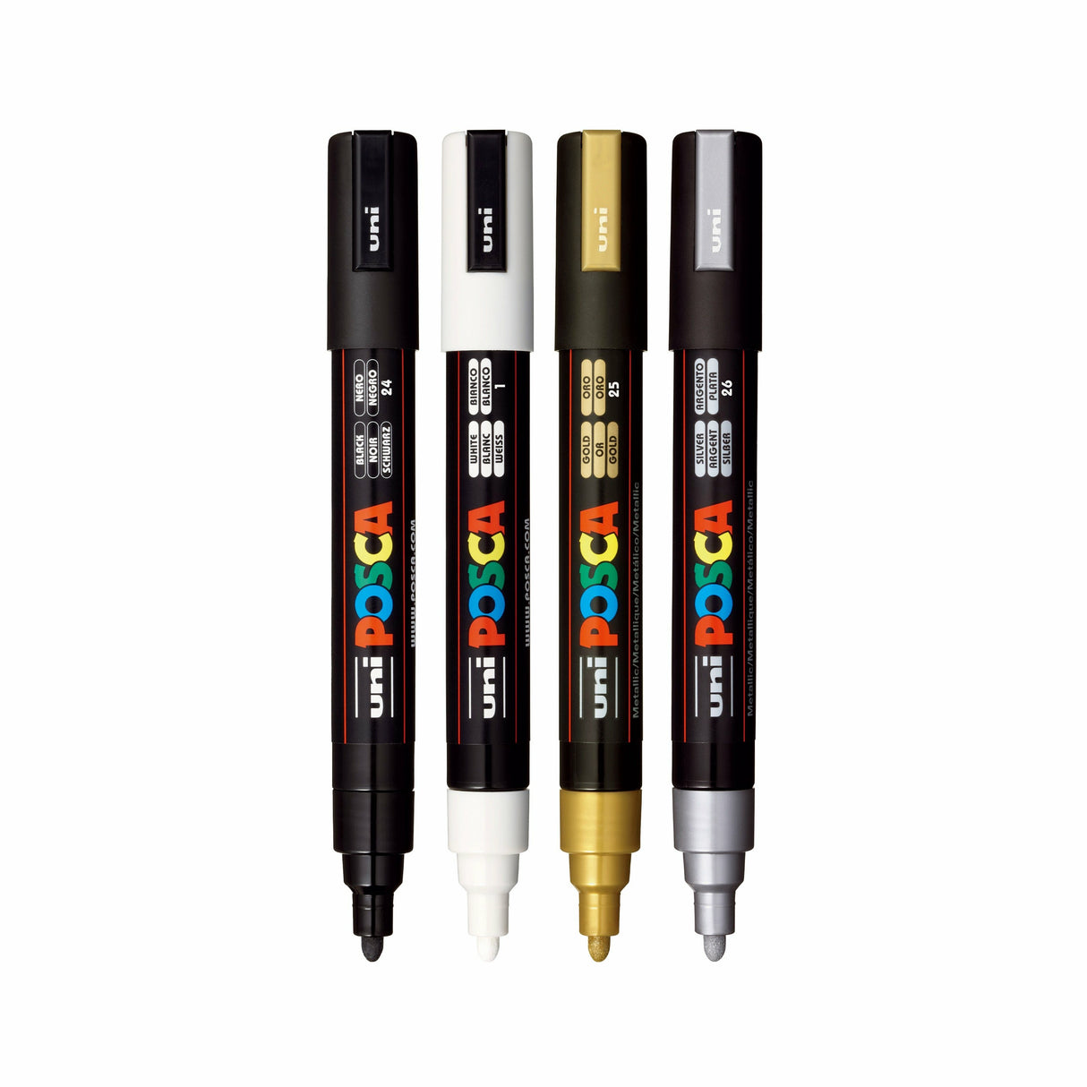 EAN 3296280033426 - POSCA PC-5M Negro, Oro, Plata, Blanco 4 pieza(s) imagen 2