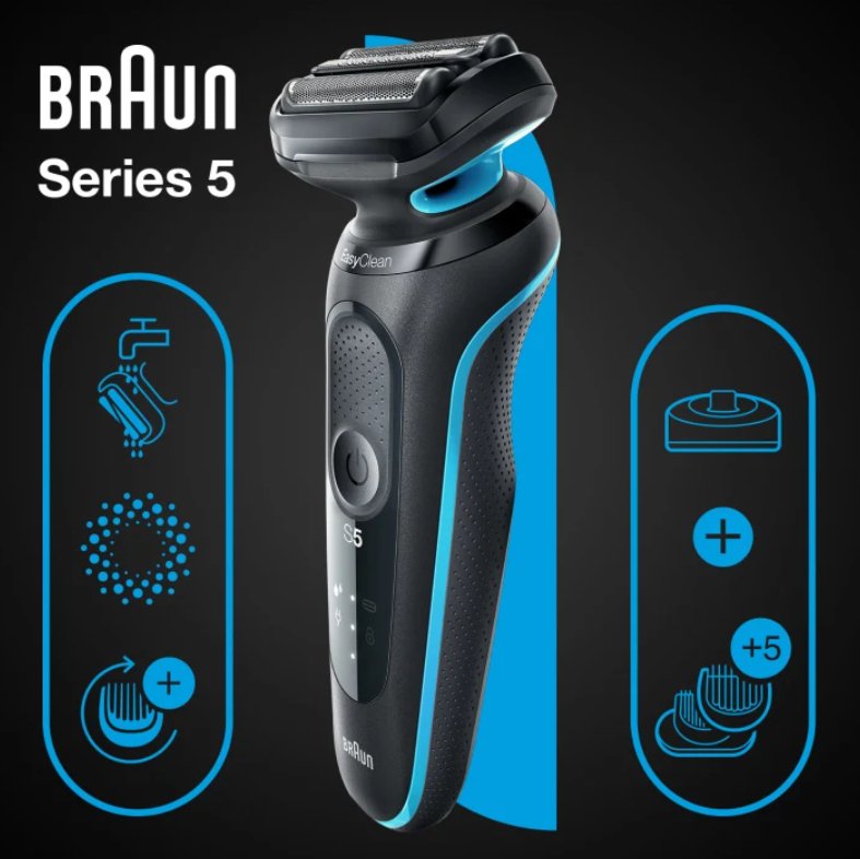 Braun Series 5 51-M4500cs Máquina De Afeitar Negro, Azul
