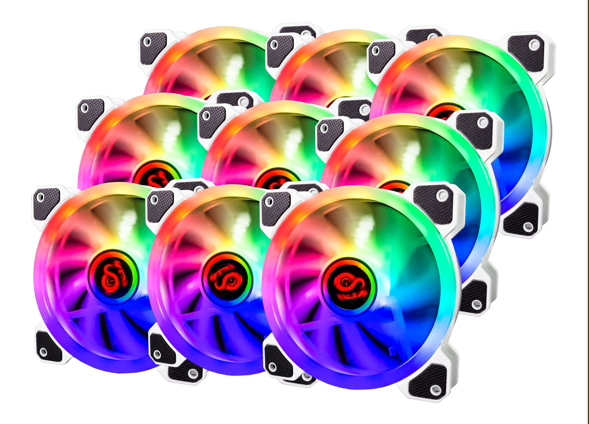 Talius Iris Spectrum Argb/Cronos Pack 9 Ventiladores 120mm + Centralita. Color Blanco