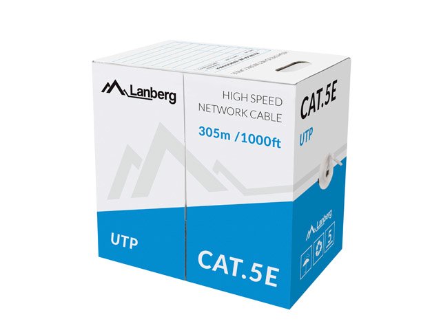 Lanberg Bobina De Cable Lcu5-11cc-0305-S,Rj45,Cat5e,Utp,Awg24,305m,Gris,Trenzado