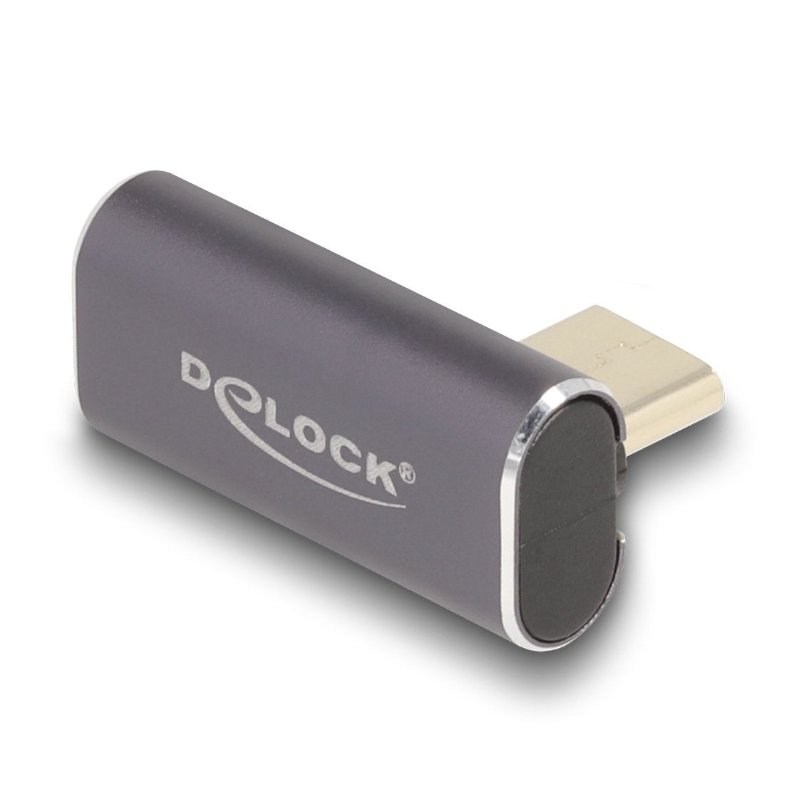 Delock 60048 Usb Adaptador 40 Gbps Usb Type-C Pd 3.0 100 W Macho A Puerto Hembra Acodado 8k 60 Hz Metal