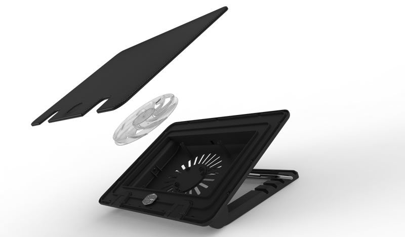 Coolermaster Base Refrigeradora Port. Ergostand Iv Negro/1 Ventilador/4xusb 2.0/1 Micro Usb/17 R9-Nbs-E42k-Gp