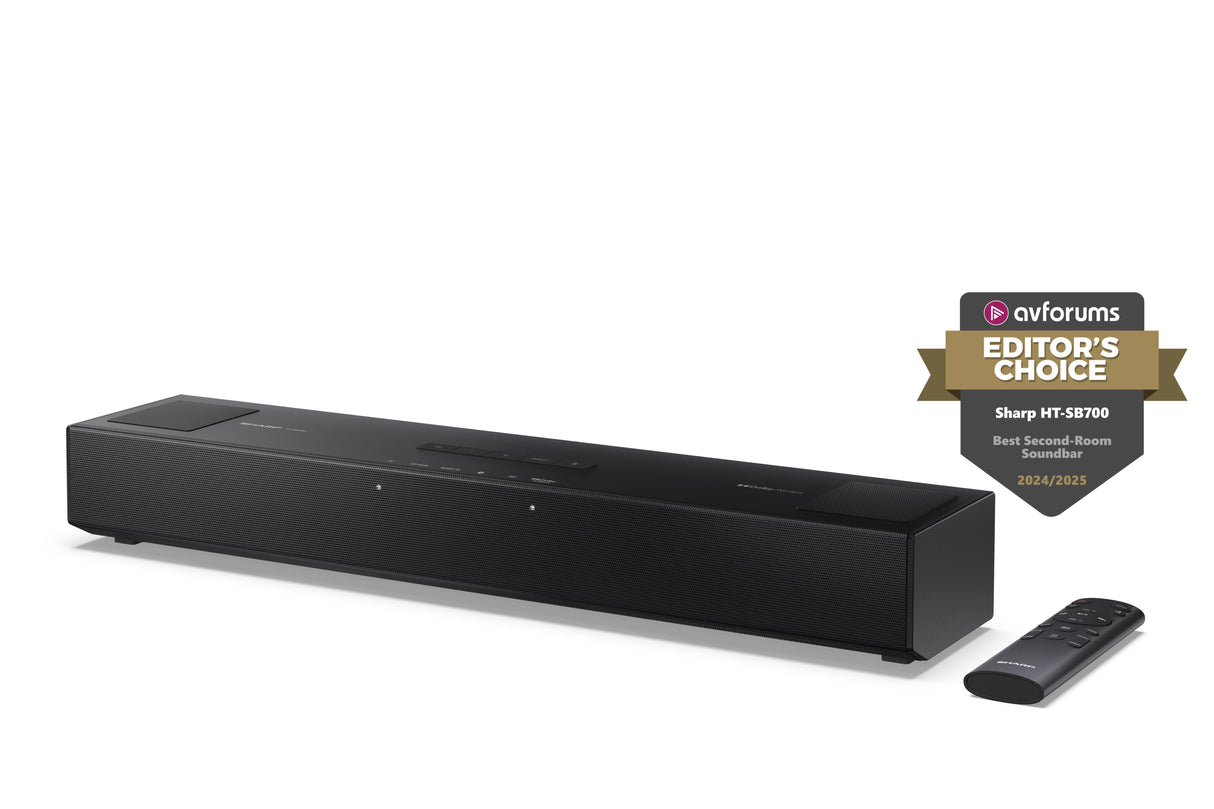 Barra De Sonido Sharp Ht-Sb700 2.0.2 Compact, Dolby Atmos, Bluetooth Con Hdmi Earc/Cec, Potencia Total De 140w, 92cm, Color Negro