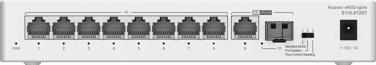 EAN 2518062416434 - HUAWEI eKit S110 Series S110-8T2ST No administrado L2 Gigabit Ethernet (10/100/1000) Gris imagen 1