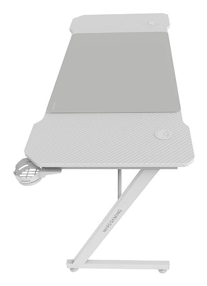 Mesa Gaming Mgd-X140 Blanco Mars Gaming 140x60/ Alfombrilla Xxl/ Soportes Externos Para Bebidas Y Auriculares/ Gestión De Cables