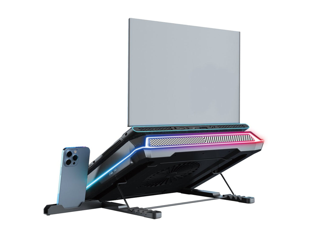 Conceptronic Usb-C Laptop-Almohadilla Refrigerante + Handyhalter, 130mm Largo