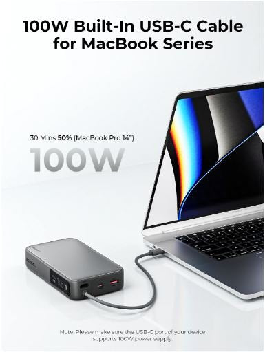 Pb-Y48 Powerbank 20000mah 130w 4xusb Led Pps Kabel Usb-C