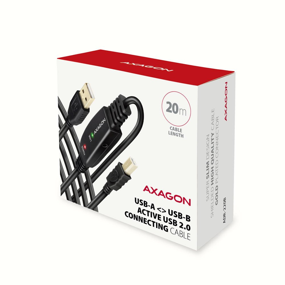 Axagon Adr-215b Aktives Usb 2.0 Verbindungscable, Usb-A Auf Usb-B - 20m