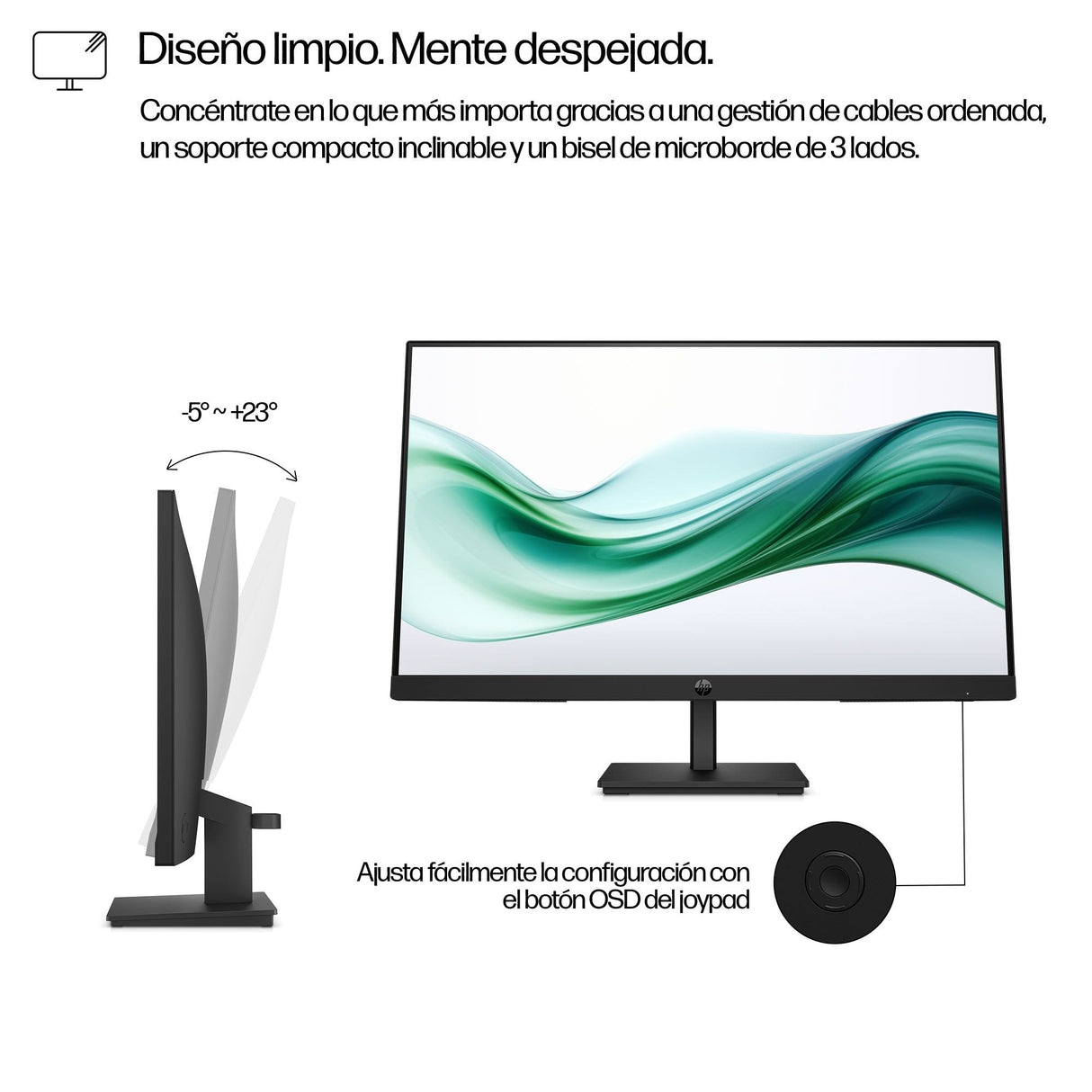 Hp 324pv Series 3 Pro Monitor Led 24" (23.8" Visible) 1920 X 1080 Full Hd (1080p) @ 100 Hz Va 250 Cd/M² 3000:1 5 Ms Hdmi Vga Negro