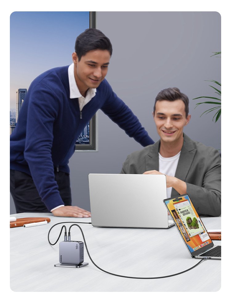 EAN 6941876228775 - Ugreen Nexode Pro 160W GaN Charger with USB-C Cable Universal Negro, Gris Corriente alterna Carga rápida imagen 7