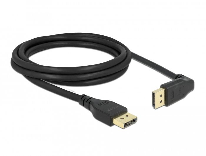 Cable Delock Displayport Stecker Gerade Zu Stecker 90° Oben Gewinkelt 8k 60 Hz 2 M Ohne Einrastfunktion