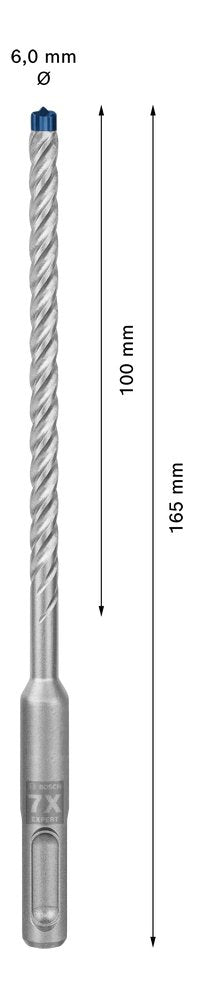 Broca Expert Hammerbohrer Sds-Plus-7x, Ø 6mm Arbeitslänge 100mm