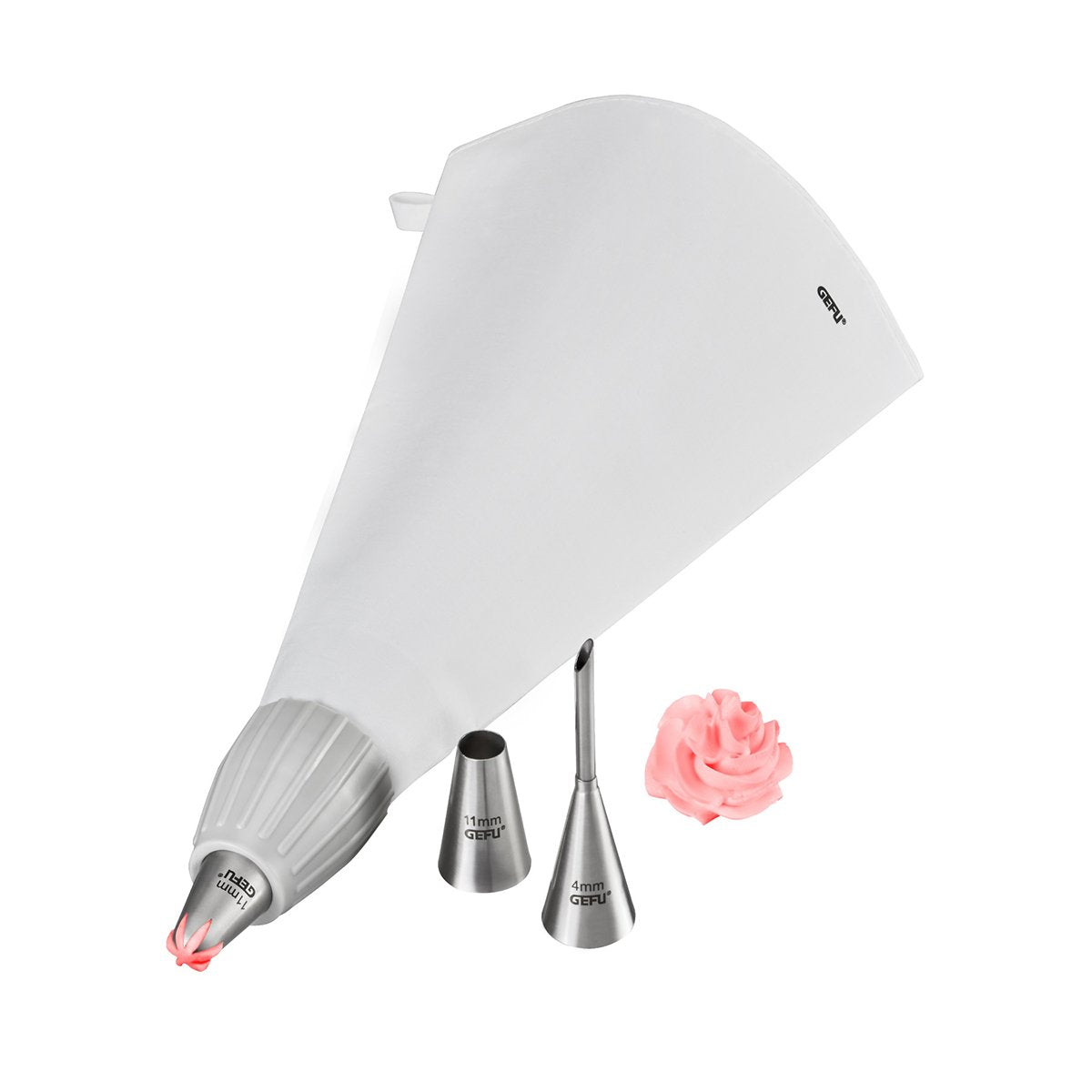 Gefu 14330 Manga Pastelera Algodón, Plástico, Acero Inoxidable