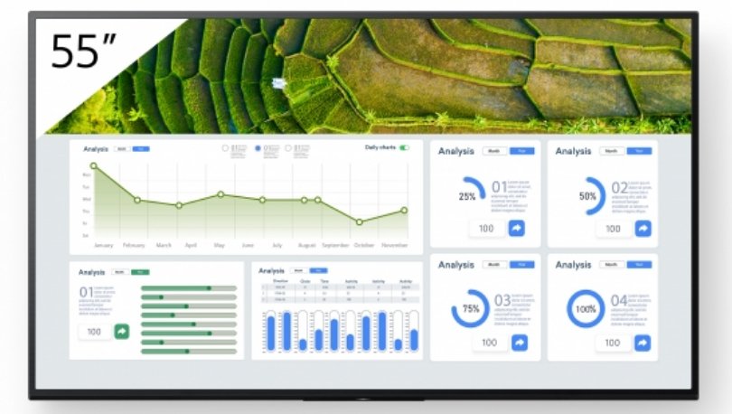Sony Fw-55bz30l/Tm  Pantalla Plana Para Señalización Digital 139,7 Cm (55") Lcd Wifi 440 Cd / M² 4k Ultra Hd Negro Android 24/7