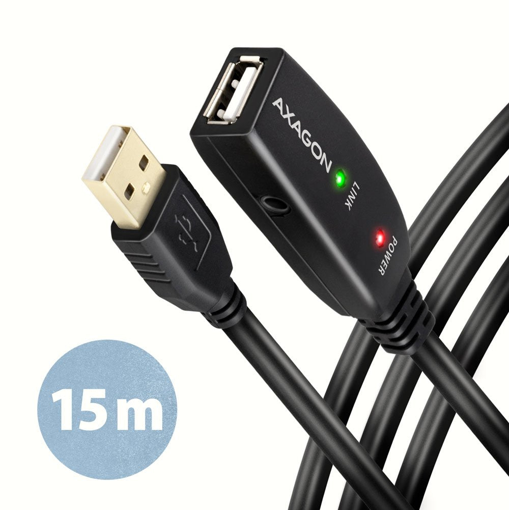 EAN 8595247902344 - Axagon ADR-215 USB 2.0 A-M -> A-F active extension/repeater cable 15m - Kabel - Digital/Daten cable USB U imagen 1