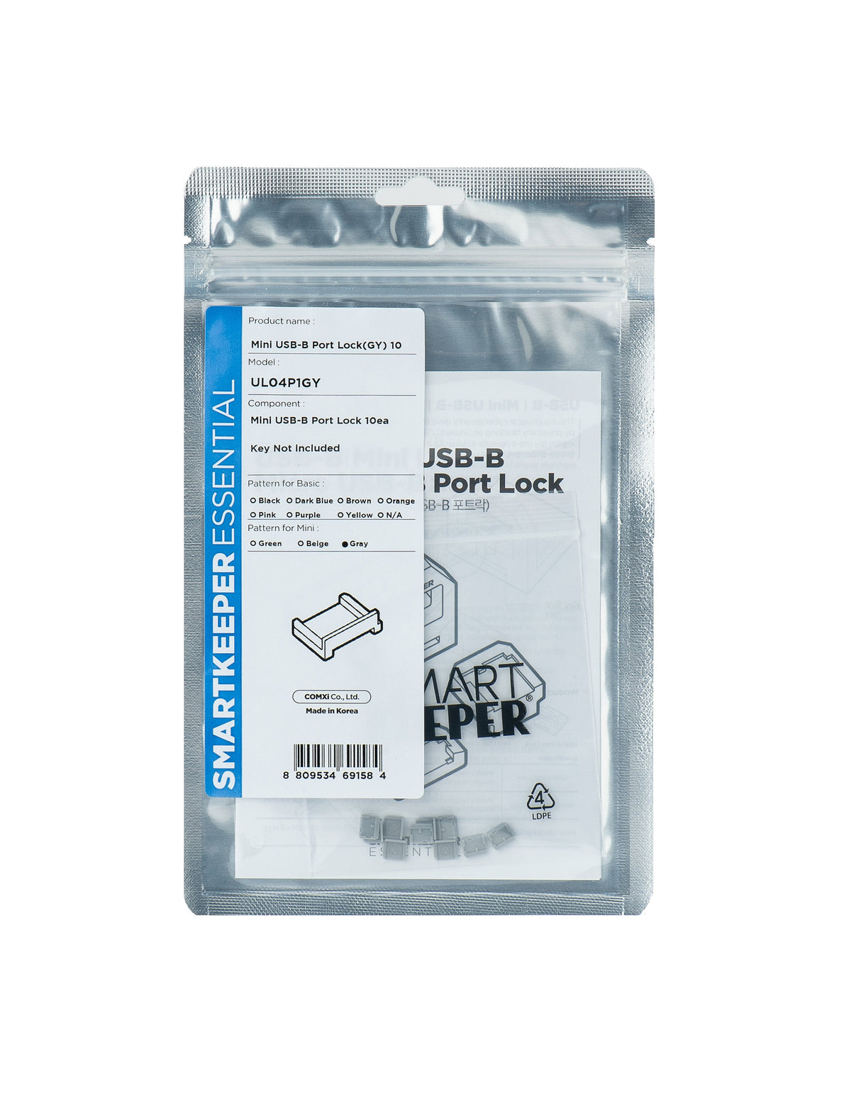 Bloqueador Smartkeeper Mini "Puerto Micro-Usb-B" Gris 10 Piezas.
