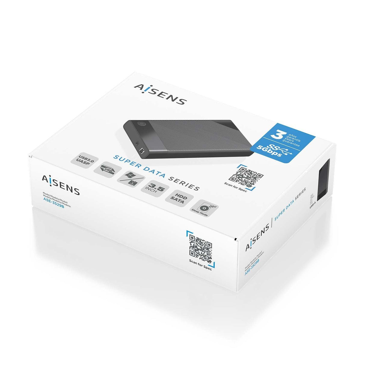 EAN 8435739902417 - AISENS ASE-3529B caja para disco duro externo Caja de disco duro (HDD) Negro 3.5" imagen 8