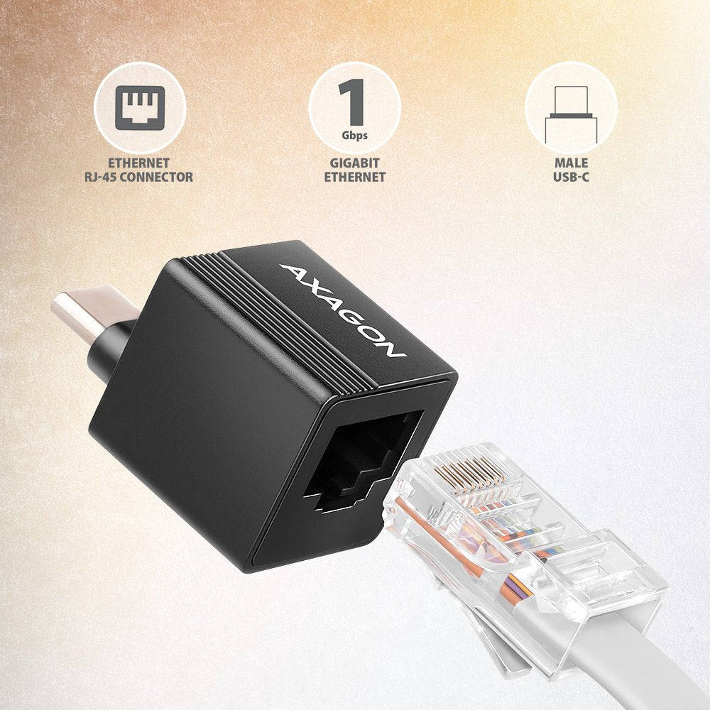 Axagon Ade-Minic Usb-C 3.2 Gen 1 Gigabit Ethernet Mini Adaptador - Negro