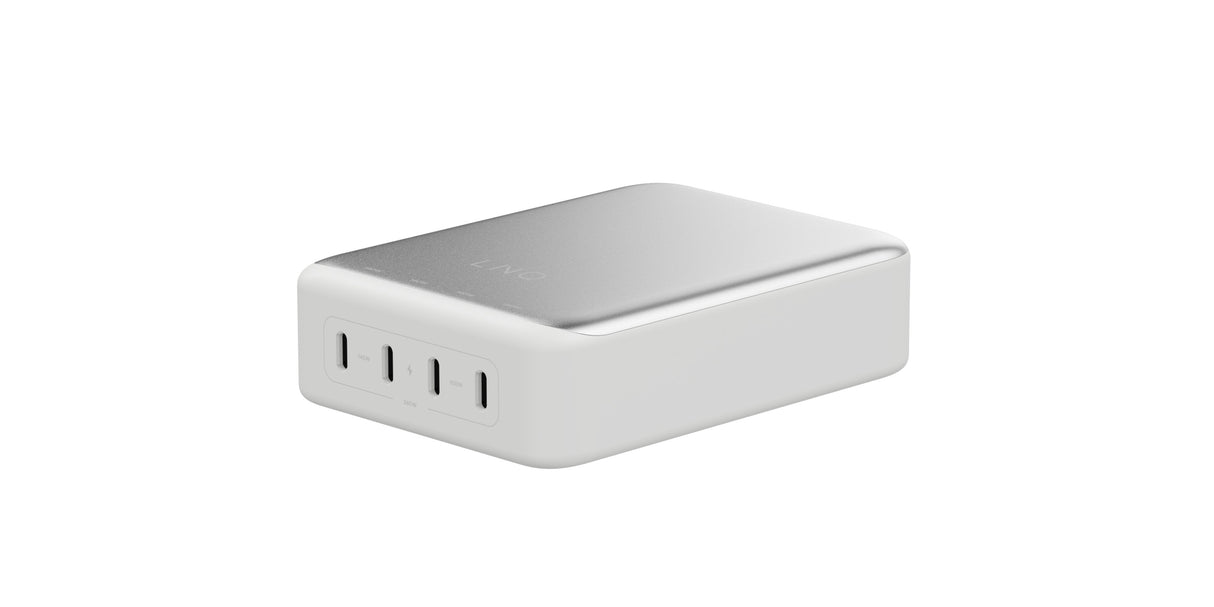 Cargador Escritorio 4xusb-C 240w Gan2 Plata Linq Hasta 240w/ 4xusb-C Pd/ 140w Máximo Por Puerto