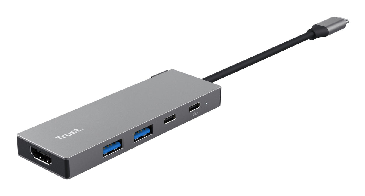 Hub 5 Puertos Usb-C Dalyx Gris Trust 2xusb/ 1xhdmi 2xusb Tipo-C/ Gris