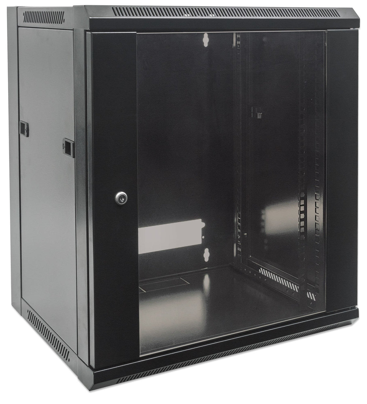 Intellinet Network Cabinet, Wall Mount (Standard), 12u, Usable Depth 260mm/Width 510mm, Negro, Flatpack, Max 60kg, Metal & Glass Door, Back Panel, Removeable Sides,Suitable Also For Use On Desk Or Floor, 19",Parts For Wall Install (Eg