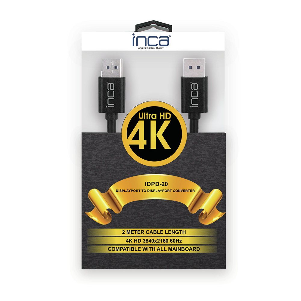 Cable Inca Displayport Idpd-20 Dp > Dp; 4k60hz; 2.0m Retail