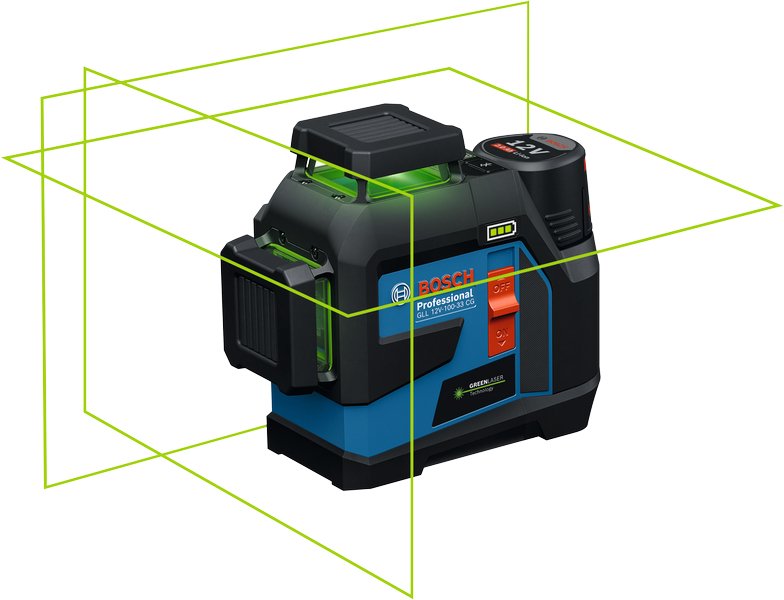 EAN 4053423303285 - Bosch GLL 12V-100-33 CG Nivel de línea 30 m 500-540 nm (< 10mW) imagen 1