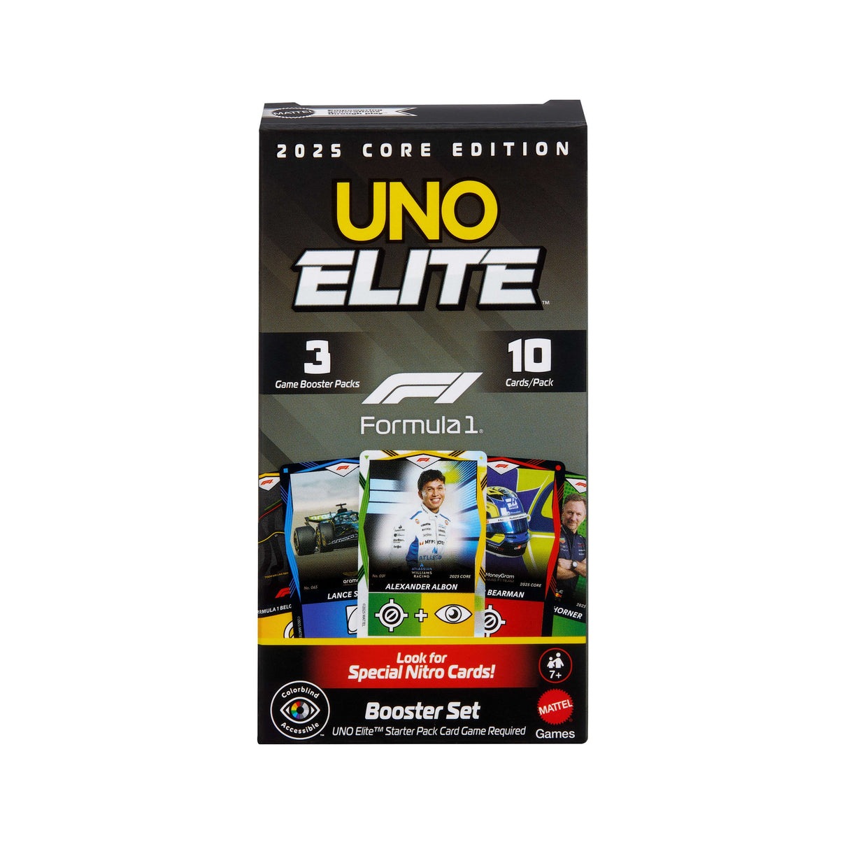 EAN 0194735369751 - Games UNO Elite Formula 1 2025 Core Edition Expansión de juego de cartas Perder las cartas imagen 1