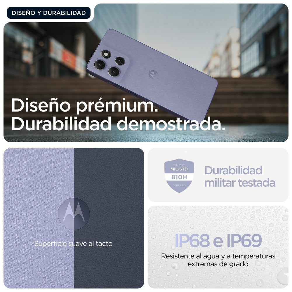 Motorola Moto G86 5g 16,9 Cm (6.67") Sim Doble Android 15 Usb Tipo C 8 Gb 256 Gb 5200 Mah Lila