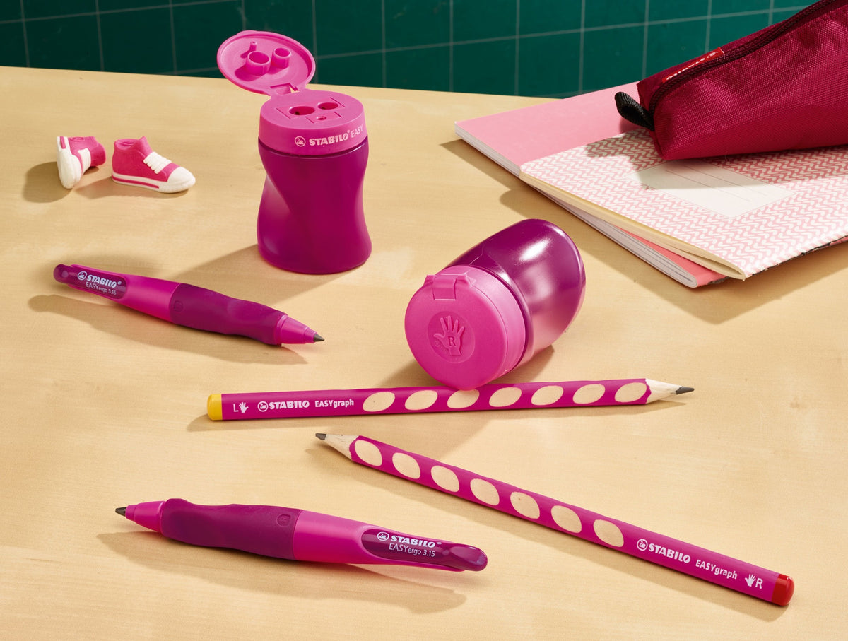 Stabilo Easy - Sacapuntas Con Depósito - 3 Agujeros - Rosa