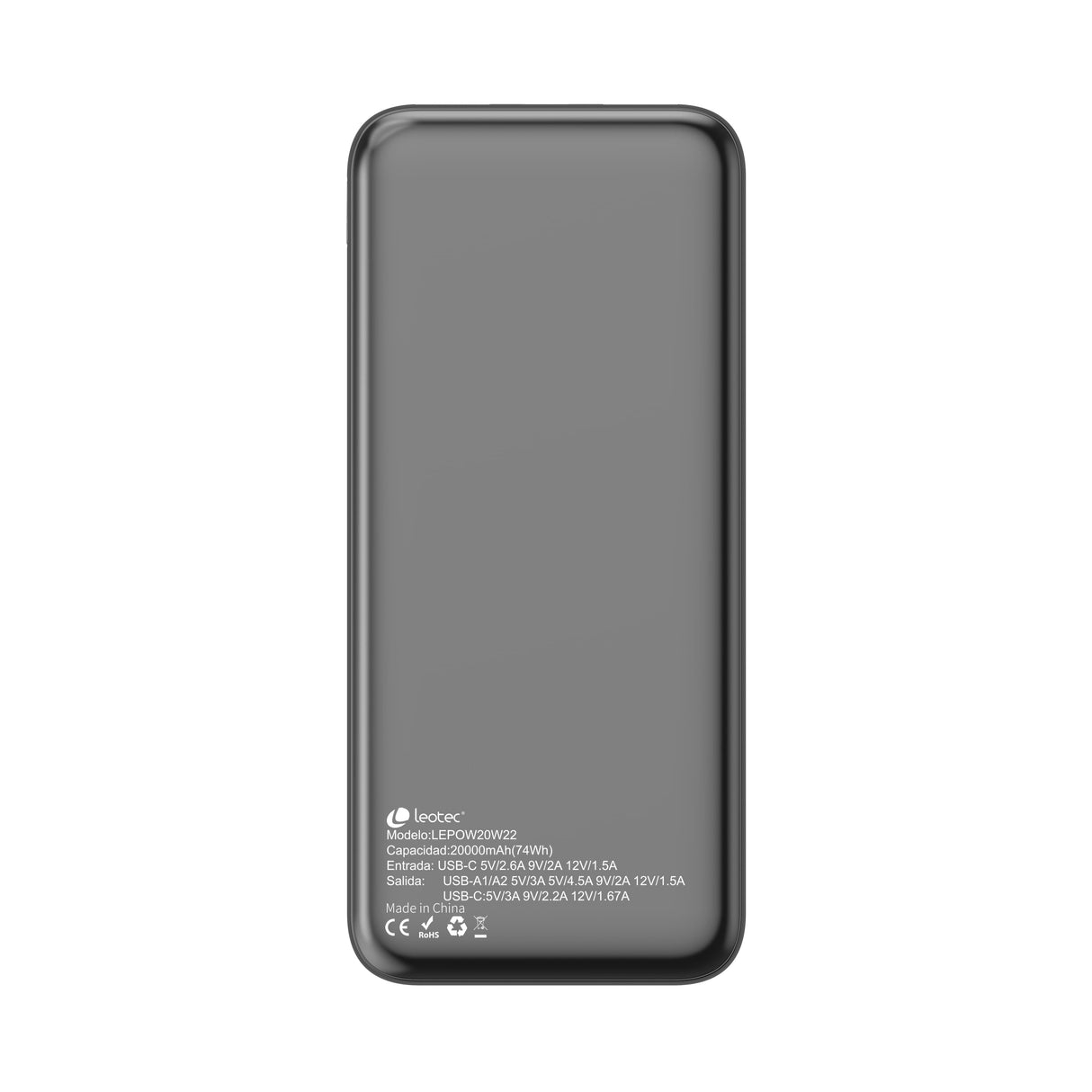 EAN 8436588883322 - Leotec LEPOW20W22K batería externa Polímero de litio 20000 mAh Negro imagen 15