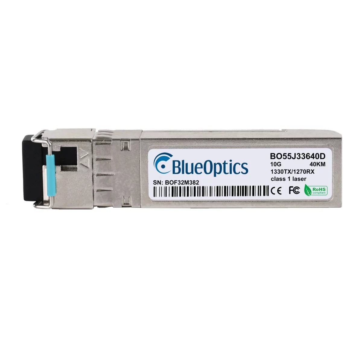 Blueoptics Hpe Jl740a Blueoptics Bo55j33640d Sfp+ Bidi Transceiver, Lc-Simplex, 10gbase-Bx-D, Singlemode Fiber, Tx1330nm/Rx1270nm, 40km