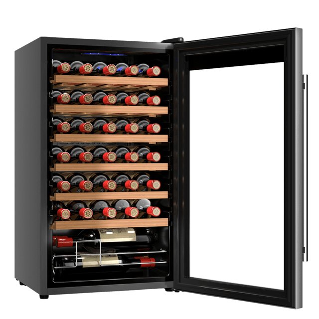 EAN 8435484027168 - Cecotec 02716 enfriador de vino Nevera de vino Independiente Negro, Plata, Transparente 34 botella(s) imagen 2