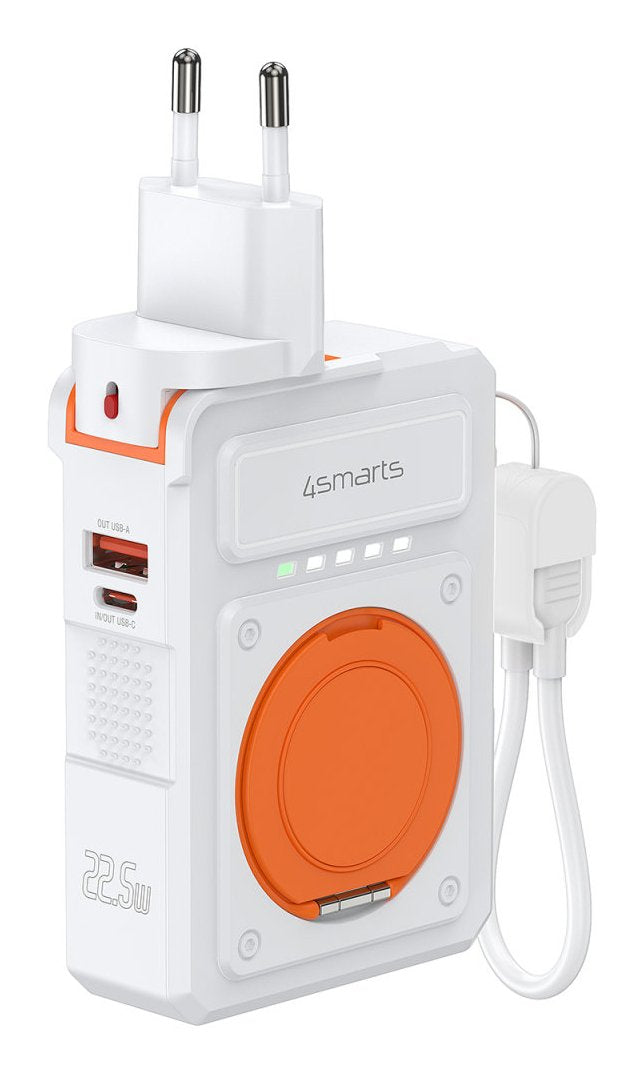 EAN 4252011910830 - 4smarts 541384 batería externa Polímero de litio 10000 mAh Cargador inalámbrico Naranja, Blanco imagen 3
