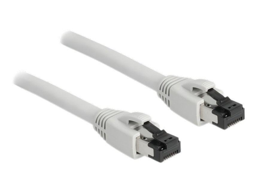 Cable De Red Delock Rj45 Cat.8.1 S/Ftp 2 M Bis 40 Gbps Gris