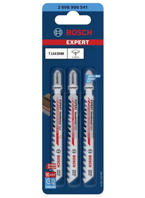 Bosch Hoja De Sierra De Calar Expert T 144 Dhm ''Hardwood Fast'', 3 Piezas 2608900541