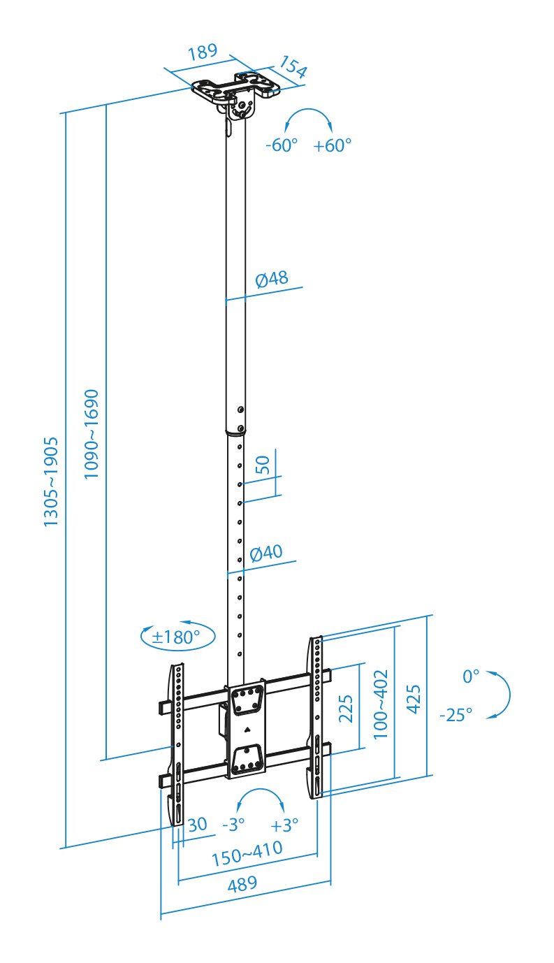 EAN 8433281014794 - TooQ LPCE1175TSLI-XL-B soporte para TV 190,5 cm (75") imagen 8
